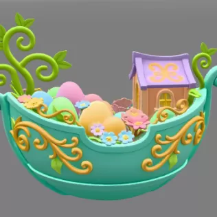 Fantasy Easter Egg Boat STL File– 3D Printable Easter Decoration - Model thumbnail 4