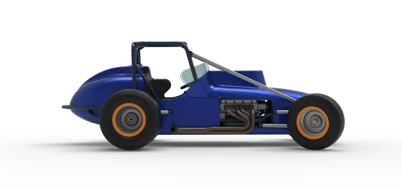 Dirt Silver Crown Champ car while turning Scale 1:25 - Model preview 22