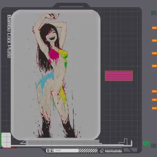 COLOR GIRL (HueForge NSFW) 155x230mm - Model thumbnail 8