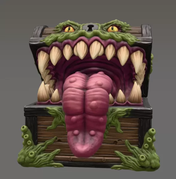 Mimic Treasure Chest Monster STL File for 3D Print - Model preview 6