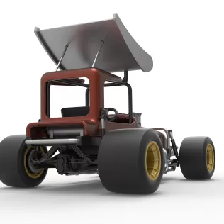 Vintage Winged Supermodified stock car Scale 1:25 - Model thumbnail 19