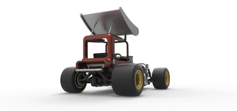Vintage Winged Supermodified stock car Scale 1:25 - Model preview 19