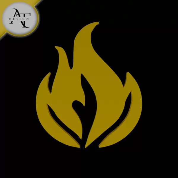Simple Flame Symbol - 2D Art - Model preview 1