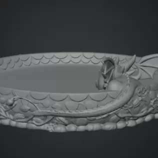 Sleeping Baby Dragon Tray STL File for 3D Print - Model thumbnail 12