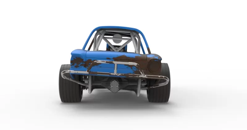 Vintage Dirt Modified stock car V10 while turning Scale 1:25 - Model preview 15
