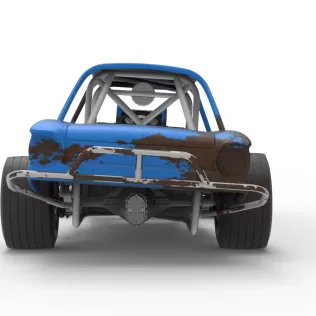 Vintage Dirt Modified stock car V10 while turning Scale 1:25 - Model thumbnail 15