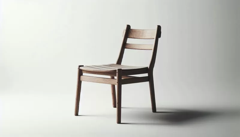 Wooden Chair 3D Printable Model - Model preview 1