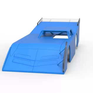 Shell of Vintage Dirt late model Race car Version 4 Scale 1:25 - Model thumbnail 4