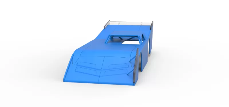 Shell of Vintage Dirt late model Race car Version 4 Scale 1:25 - Model preview 4