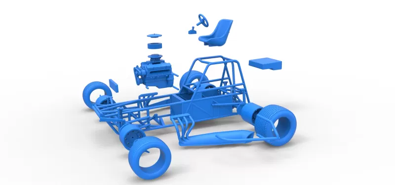 Vintage Dirt Modified stock car Base Version 3 Scale 1:25 - Model preview 22