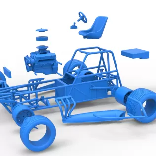 Vintage Dirt Modified stock car Base Version 3 Scale 1:25 - Model thumbnail 22