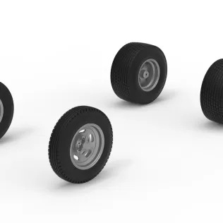 Wheel Set of Dirt Silver Crown Champ car Version 2 Scale 1:25 - Model thumbnail 2