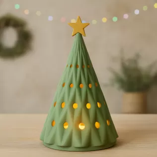Christmas Tree Candle Holder | Centerpiece Holiday Decoration - Model thumbnail 3