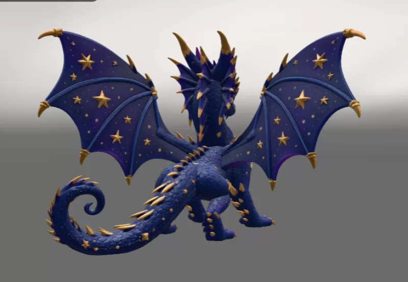 Celestial Star Dragon STL File for 3D Print - Model preview 6