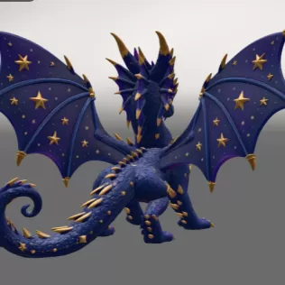 Celestial Star Dragon STL File for 3D Print - Model thumbnail 6