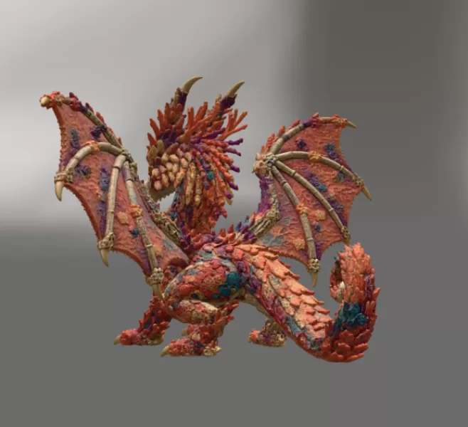 🐉 Coral Reef Dragon STL File for 3D Print - Model preview 7