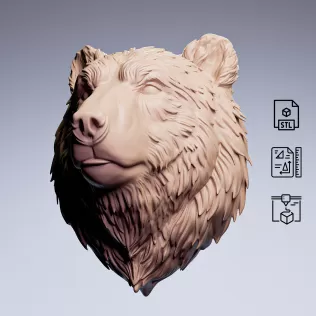 Bear Head Wall Sculpture #RoZ - Model thumbnail 4