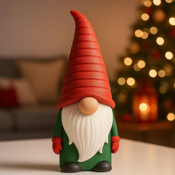 Christmas Gnome Figurine | Scandinavian Holiday Decoration - Model preview 3