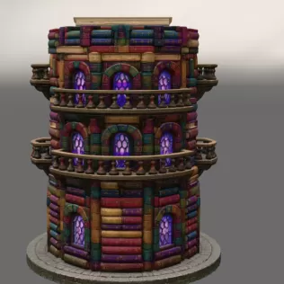 📚 Enchanted Library Tower STL File for 3D Print - Model thumbnail 7