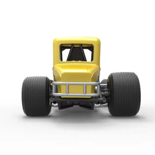 Vintage Sprint car while turning Version 2 Scale 1:25 - Model thumbnail 14