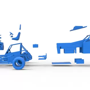 Vintage Dirt Modified stock car V7 while turning Scale 1:25 - Model thumbnail 29