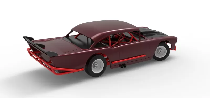 Vintage Dirt Modified stock car V9 while turning Scale 1:25 - Model preview 20