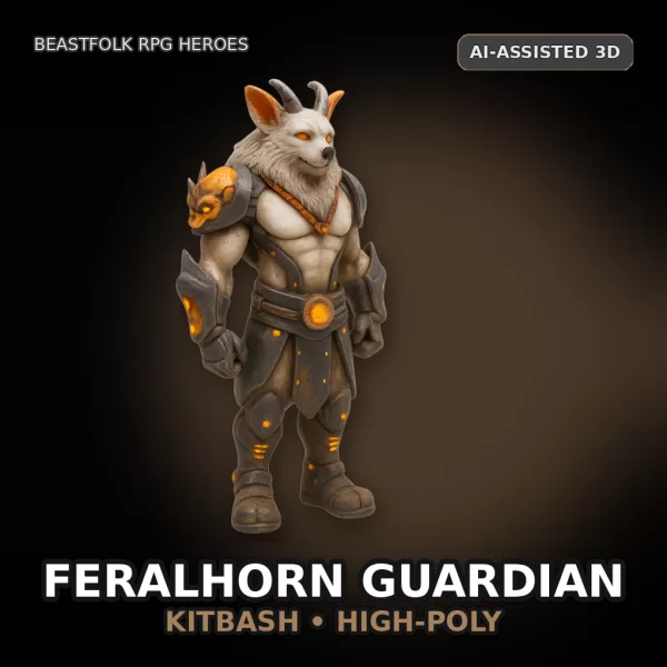 Beastfolk Heroes Pack (10 Characters) – High-Poly Kitbash - Model preview 2