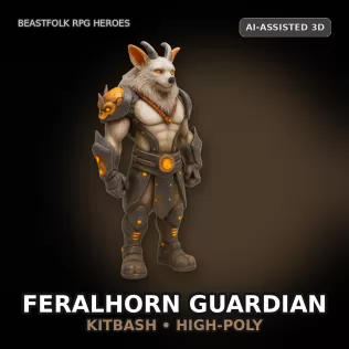 Beastfolk Heroes Pack (10 Characters) – High-Poly Kitbash - Model thumbnail 2