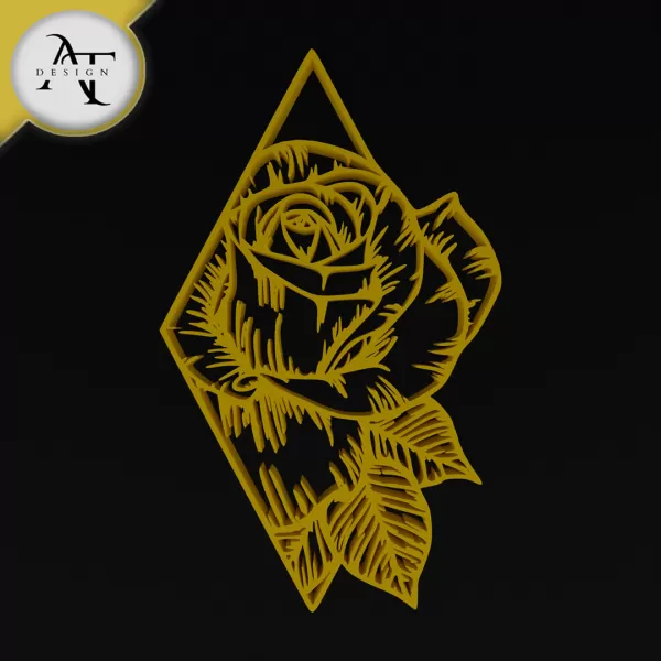 Rose - 2D Wall Art Decor - Model preview 1