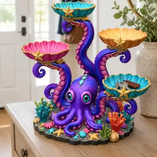 Magical Ocean Octopus Organizer STL File for 3D Print - Model thumbnail 3