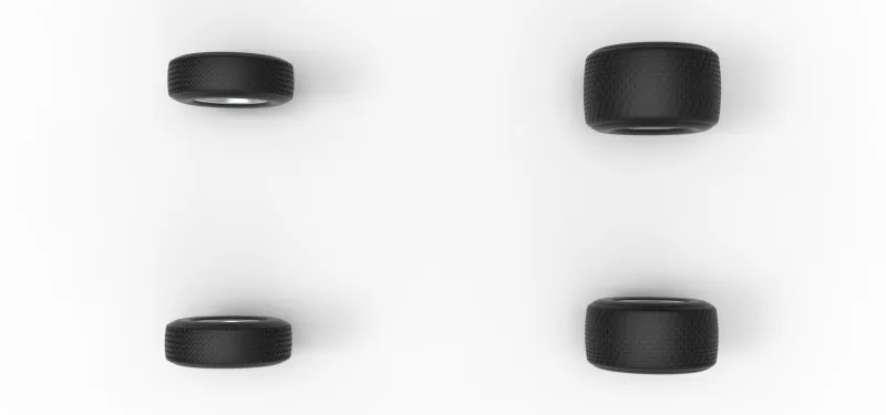 Wheel Set of Dirt Silver Crown Champ car Scale 1:25 - Model preview 6