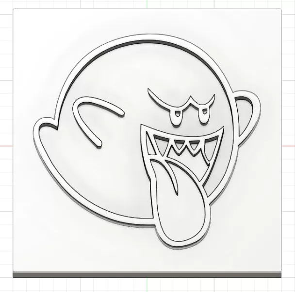 Plaque tête Boo - Nintendo Wall art - Model preview 1