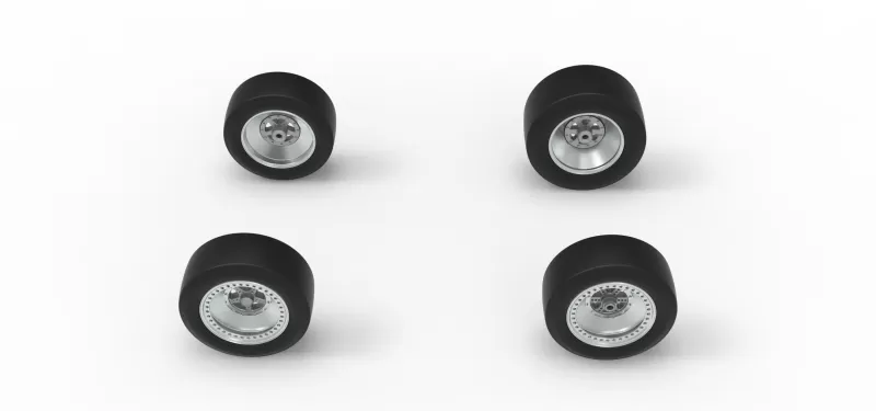 Wheel Set of Three Quarter Midget Scale 1:25 - Model preview 6
