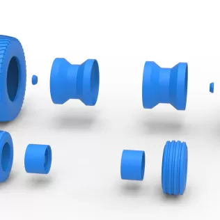 Wheel set of Pro Stock Pulling Tractor Version 4 Scale 1:25 - Model thumbnail 9