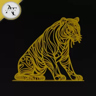 Tiger - Line Art - 2D Wall Art Decor