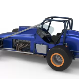 Dirt Silver Crown Champ car while turning Scale 1:25 - Model thumbnail 12