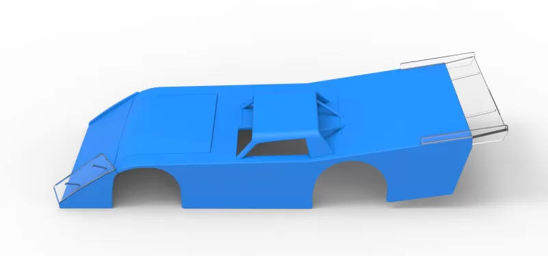 Shell of Vintage Dirt late model Race car Version 5 Scale 1:25 - Model preview 8