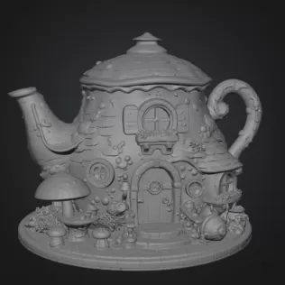 Enchanted Teapot Cottage STL File for 3D Print - Model thumbnail 14
