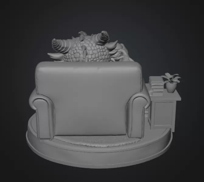 Lazy Dragon STL File for 3D Printing - Model preview 10