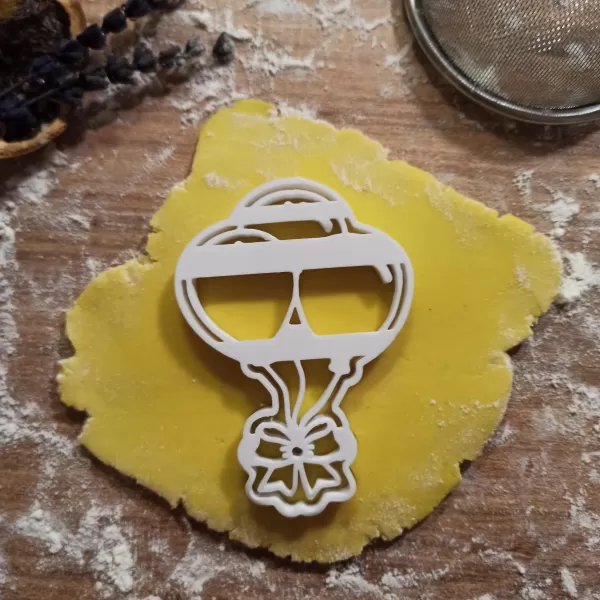 Happy Birthday Balloons Cookie & Clay Cutter, Cookie Biscuit - Model preview 4