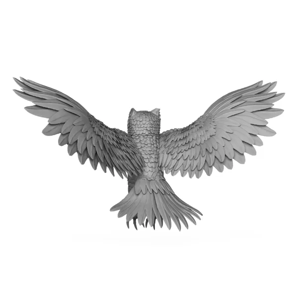 Wild Owl Bird 3D Print Model - Model preview 4