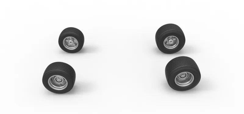 Wheel set of Northeast Dirt Modified stock car V4 Scale 1:25 - Model preview 6