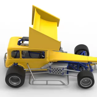 Vintage Winged Supermodified stock car Version 3 Scale 1:25 - Model thumbnail 23