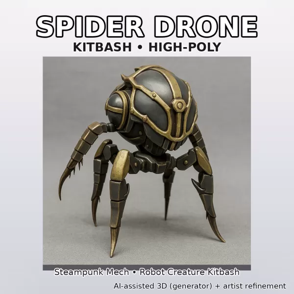 Cinematic Creature + Mech Kitbash Pack (High-Poly 3D Models) - Model preview 16