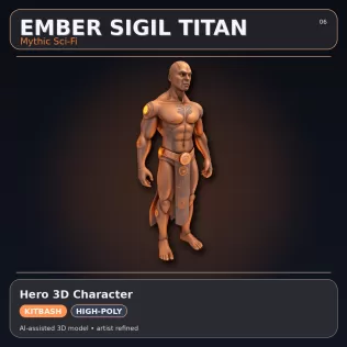 Mythic & Mech Character Collection – High-Poly Kitbash 3D Model - Model thumbnail 12