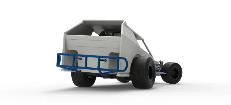 Vintage Dirt Modified stock car V8 while turning Scale 1:25 - Model preview 19