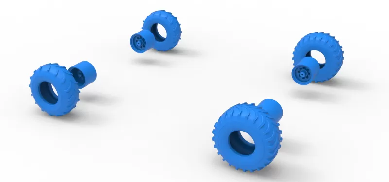 Wheel set of Mud dragster Version 3 Scale 1:25 - Model preview 12