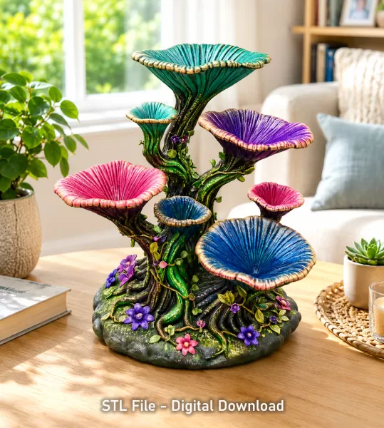 Enchanted Floral Tree Organizer STL File for 3D Print - Model preview 1