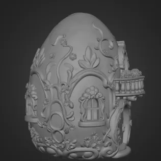Fantasy Egg Cottage House – STL File 3D Printable - Model thumbnail 11