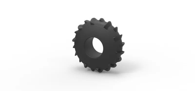 Dirt dragster rear tire at speed Scale 1:25 - Model preview 7